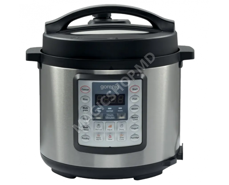 Aparat de gătit multifuncțional sub presiune Gorenje MC6MBK, Oțel inoxidabil